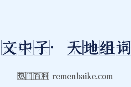 文中子·天地组词是什么意思的图片